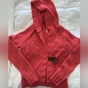 Free people hoodie dark orange cozy sweater size L